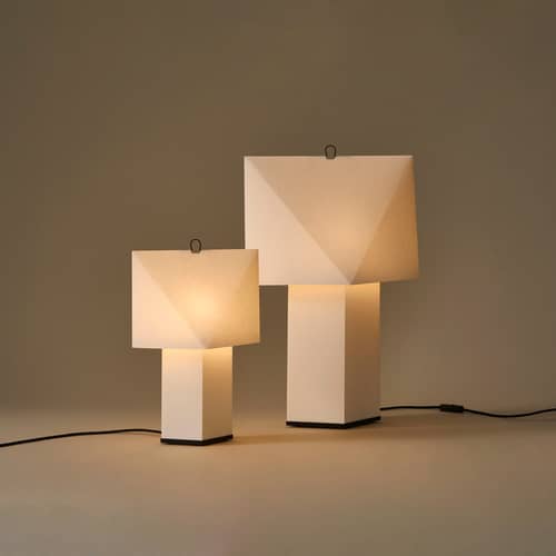 Lampe de table Aplat Small / Papier plié - Hay - Small / Blanc - Acier, Papier