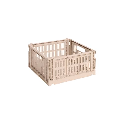 Panier Colour Crate plastique rose Medium Square / 29,5 x 29,5 cm - Hay - Rose poudré - Polypropylène recyclé