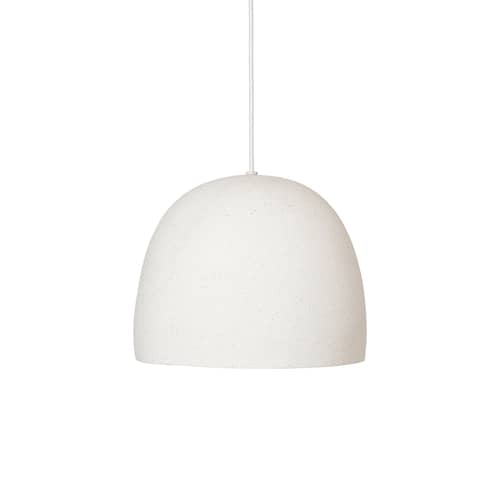Pendelleuchte Speckle keramik weiß Large / Steinzeug Ø 30 x H 24 cm - Ferm Living - Ø 30 cm / Naturweiß - Sandstein