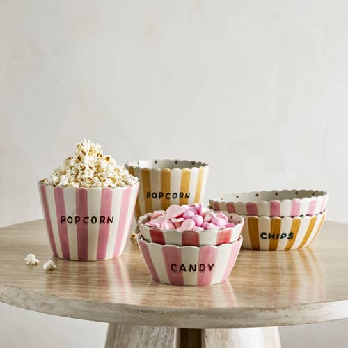 Chip - Pop Corn Salad bowl ceramic pink / Ø 17.5 x H 13.5 cm - Bloomingville - Pop Corn / Pink / Ø 17.5 x H 13.5 cm - Sandstone