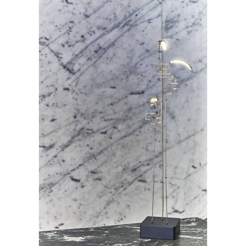 Schnurlosleuchte Boucle LED gold metall / H 47 cm - Aufladbar über USB - DCW éditions - Messing - gebürstetes Naturmessing, Stahl