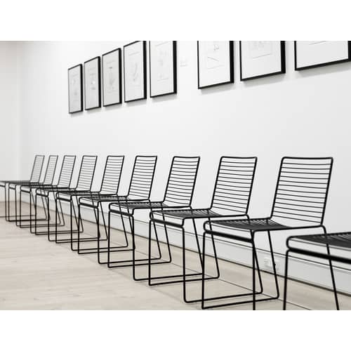 Hee Stacking chair metal black Metal - Hay - Black - Lacquered steel