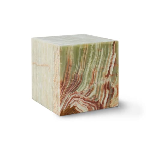 Table d\'appoint Onyx Marble Block / 35 x 35 x H 35 cm - HK LIVING - Marbre Onyx - Marbre, MDF