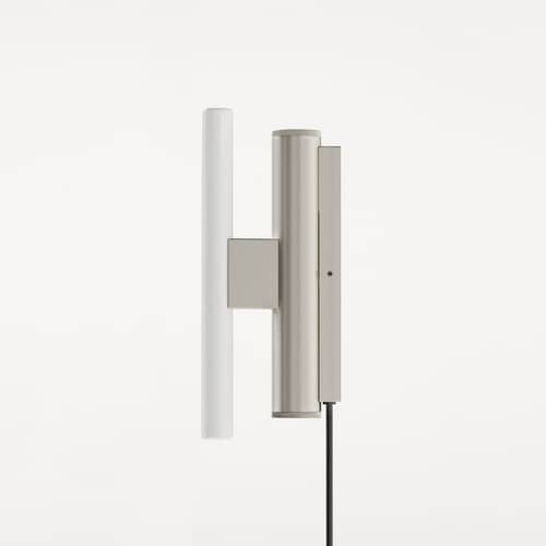 Wandleuchte mit Stromkabel Eiffel Single metall silber / H 30 cm - Frama  - H 30 cm - rostfreier Stahl