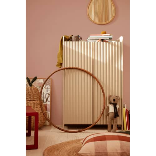 Ablage Sill holz beige / L 70 x H 110 cm - MDF genutet - Ferm Living - Kaschmir-beige - mitteldichte bemalte Holzfaserplatte