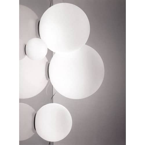 Applique d\'extérieur Dioscuri verre blanc / Plafonnier - Michele de Lucchi, 2003 - Artemide - Ø 25 cm - Blanc - Verre soufflé