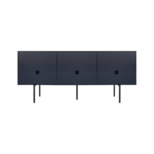 Buffet Bau bois bleu / L 180 x H 79 cm - NOO.MA - Bleu nocturne - Acier, Aluminium, Mélamine