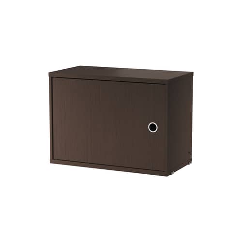 Caisson / 1 porte battante - L 58 x P 30 x H 42 cm - String Furniture - Chêne foncé - Aggloméré plaqué chêne