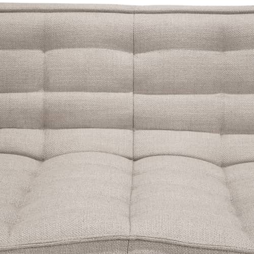 Canapé 2 places N701 tissu beige / L 205 cm - Ethnicraft - Beige (tissu standard) - Bois, Mousse PU haute densité, Tissu