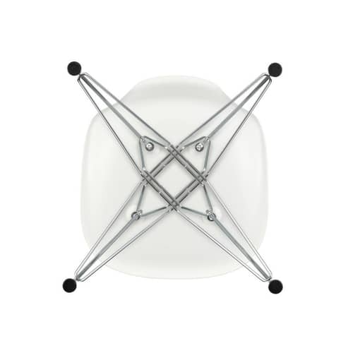 Chaise DSR - Eames Plastic Side Chair / (1950) - Pieds chromés - Vitra - Blanc / Pieds chromés - Acier chromé, Polypropylène
