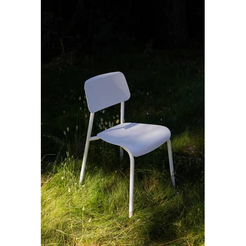 Chaise empilable Studie métal blanc / Aluminium - Fermob - Blanc coton - Aluminium