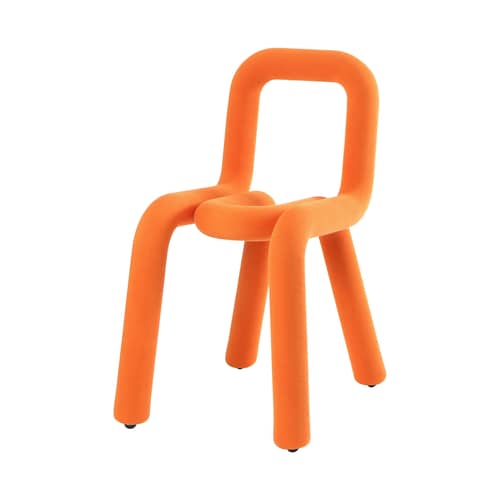Chaise rembourrée Bold tissu orange - Moustache - Orange - Acier, Mousse polyuréthane, Tissu