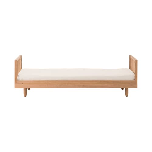 Einzelbett Pure holz natur / 92 x 207 cm - 2 Halterung mit Stäben - NOBODINOZ - Einzelbett - massive Eiche