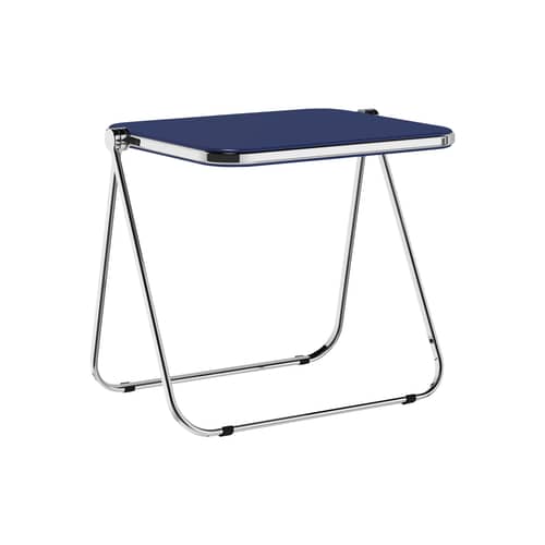 Klappschreibtisch Platone holz blau / Giancarlo Piretti, 1970 - 83 x 65 cm - ANONIMA CASTELLI - Blau - poliertes Aluminium, Press-Spanplatte