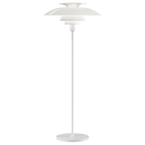 Lampadaire PH 80 plastique blanc / 1974  - Ø 55 x H 131,5 cm - Variateur - Louis Poulsen - Opale blanc / Blanc - Acier, Acrylique