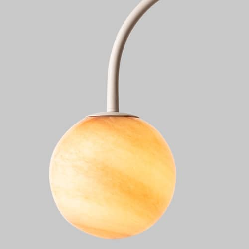Lampadaire Tivoli - It\'s about Romi - Sable - Acier, Travertin, Verre