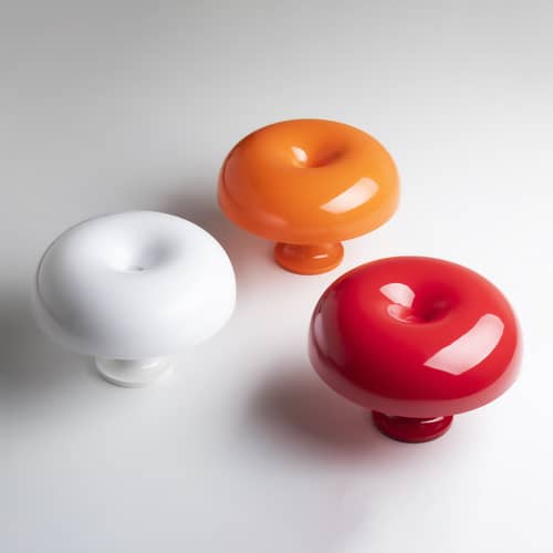 Lampe de table Nessino / Ø 32 cm - Lampe champignon blanche - Artemide - Blanc opaque - Technopolymère