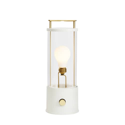 Lampe extérieur sans fil rechargeable The Muse métal blanc / IP44 - Verre - TALA - Blanc Candlenut - Aluminium, Laiton massif, Verre borosilicaté