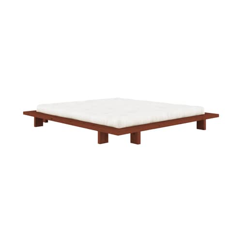 Letto matrimoniale Japan legno rosso / Per materasso 180 x 200 cm - KARUP - Terra rossa - Pino massello certificato FSC