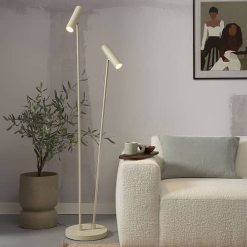 Lampadaire Havana métal vert / 2 abat-jours orientables - It\'s about Romi - Vert pâle - Fer