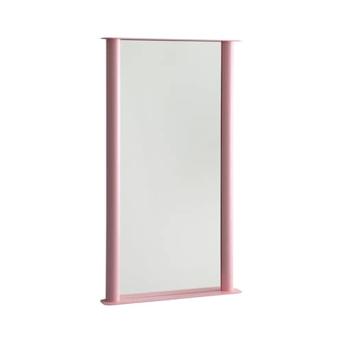 Miroir mural Pipeline Large métal rose / L 66 x H 117,5 cm - raawii - Rose - Aluminium, Verre