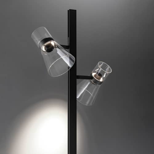 Stehleuchte Nocturne 2 - Cone glas schwarz / LED - schwenkbar - Flos - Schwarz - Aluminium, Geblasenes Borosilikatglas