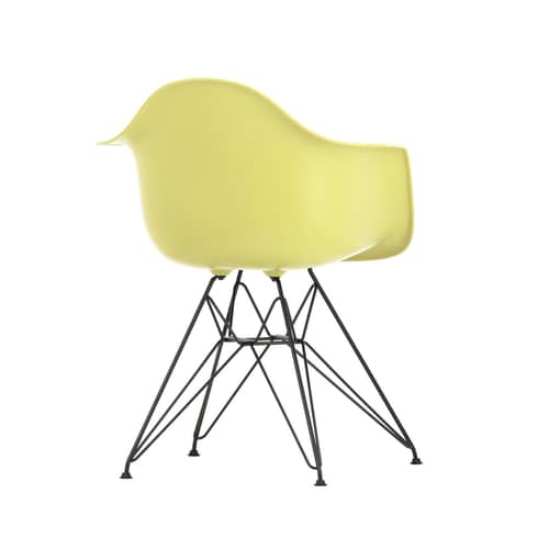 Poltrona RE DAR - Eames Plastic Armchair materiale plastico giallo / (1950) - Nero / Riciclato - Vitra - Limone / Nero - Acciaio laccato epossidico, Plastica riciclata post-consumo