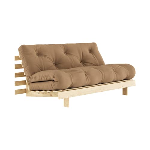 Canapé convertible Roots / L 160 cm - 3 positions / Structure pin clair - KARUP DESIGN - Moka 755 / Pin clair - Fibres recyclées mélangées, Mousse, Pin massif certifié FSC, Tissu
