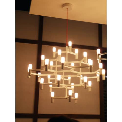 Suspension Crown Major métal blanc / Ø 113 cm - Nemo - Blanc - Aluminium, Verre sablé