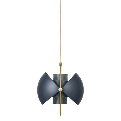 Suspension Multi-Lite Large métal bleu / Ø 36 cm - Modulable & orientable / Réédition 1972 - Gubi - Bleu nuit / Cercle laiton - Métal