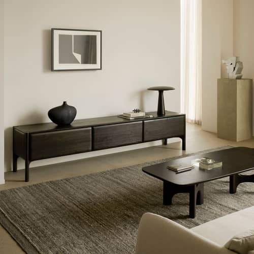Table basse Flow bois marron / 150 x 60 cm - Ethnicraft - Acajou brun rose - Acajou teinté