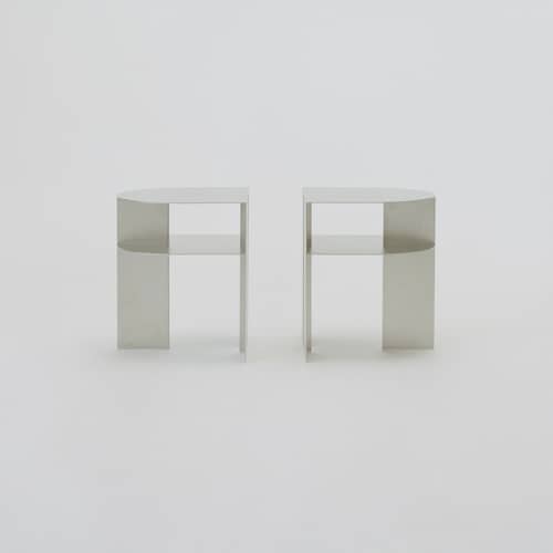 Table d\'appoint Rand métal / 40 x 40 x H 48,4 cm - NEW WORKS - Acier - Acier
