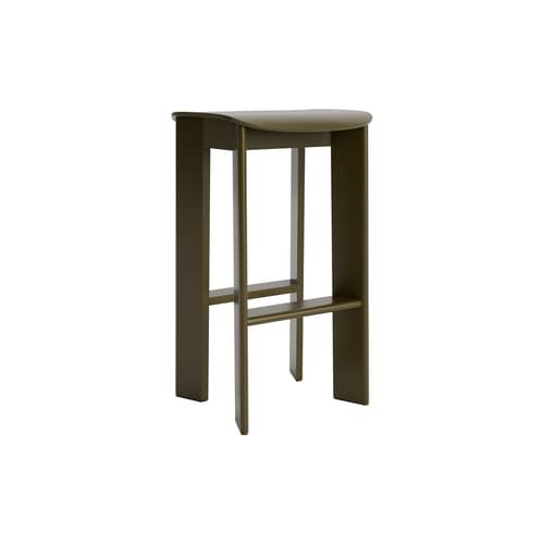 Tabouret haut Chisel 30 High bois vert / H 75 cm - Hay - Vert ombre - Placage de hêtre laqué