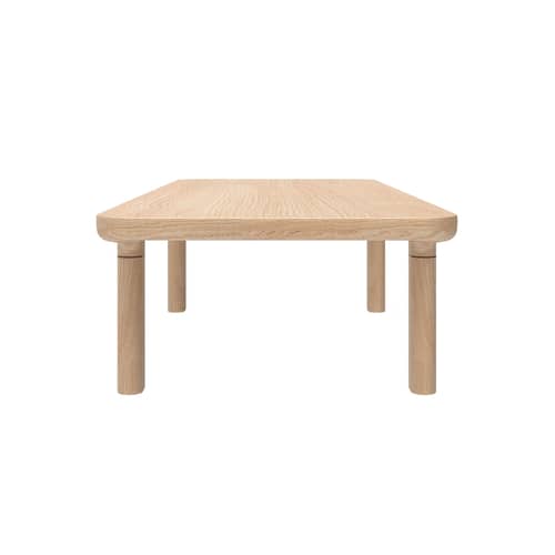Tavolino Camille legno naturale legno - 120 x 50 x H 29,5 cm - Hartô - H 29,5 cm / Rovere - MDF rivestito in rovere, Rovere massello