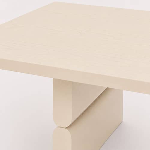 Tavolino Noon legno bianco / 118 x 58 cm - NOBODINOZ - Avorio - Impiallacciatura di frassino tinta, Legno massello di hevea