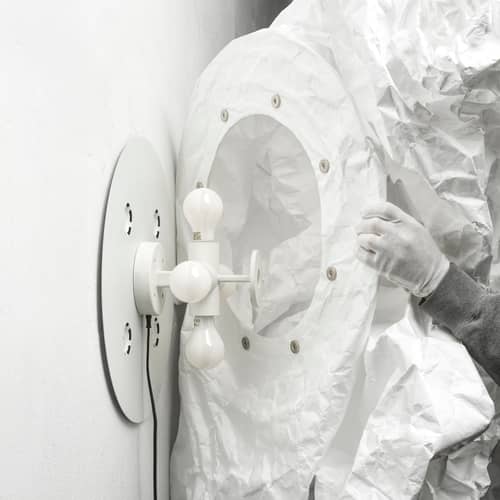 Wandleuchte Maap 1 papierfaser weiß / 155 x 155 cm - Modellierbare Lichtwand - Flos - 155 x 155 cm - Stahl, Tyvek
