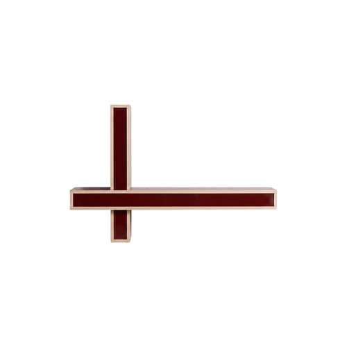 Wandregal Lepid holz rot / B 78 x H 55 cm - Kartell - Bordeaux - Polyesterlackiertes MDF