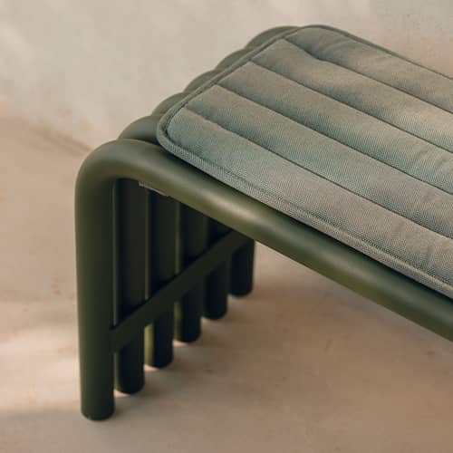 Banc Nokk métal vert / L 114 cm - NOO.MA - Vert forêt - Acier