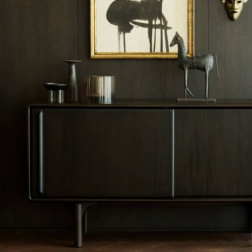 Buffet Flow bois marron / L 168 x H 82 cm - 2 portes coulissantes - Ethnicraft - L 168 cm - Acajou massif