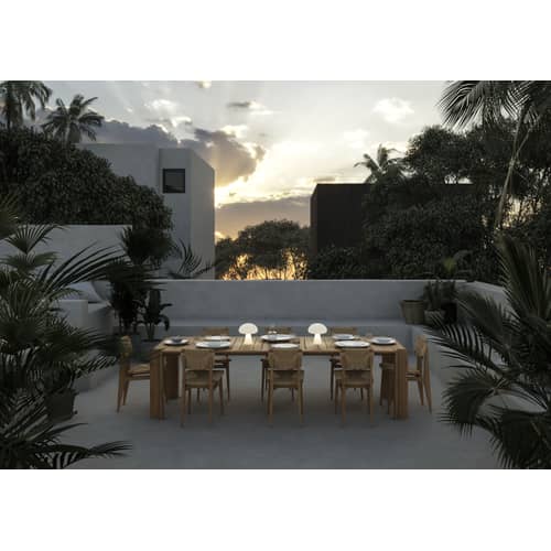 Chaise C-Chair OUTDOOR / Teck & corde polyéthylène / Réédition 1947 - Gubi - Corde naturelle / Teck - Corde polyéthylène, Teck massif certifié