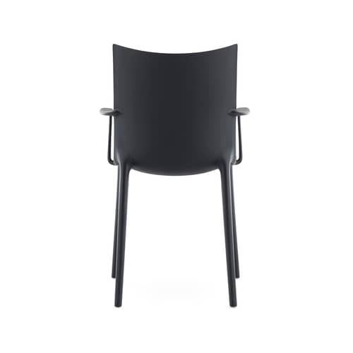 Chaise H.H.H plastique noir / Soft touch - Recyclé - Kartell - Noir mat (soft touch) - Technopolymère thermoplastique recyclé