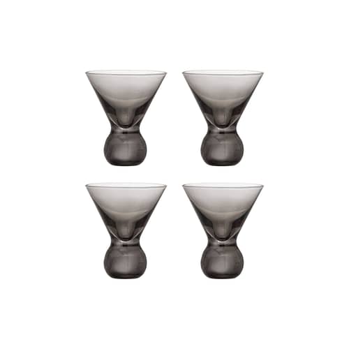 Cocktailglas Corliss glas grau / 4er Set - 165 ml - Bloomingville - Grau - Glas