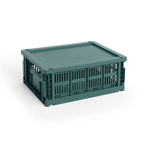 Couvercle  / Pour panier Colour Crate Medium 27 x 35 cm - Hay - Vert foncé - Polypropylène recyclé