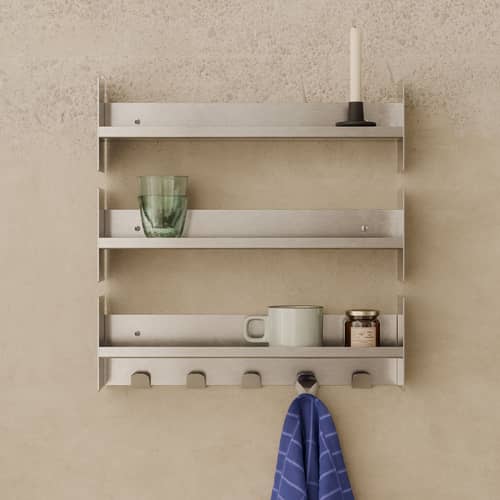 Étagère Pli Slim Core métal / L 45 x P 10 cm - TIPTOE - Inox brossé - Acier inoxydable brossé