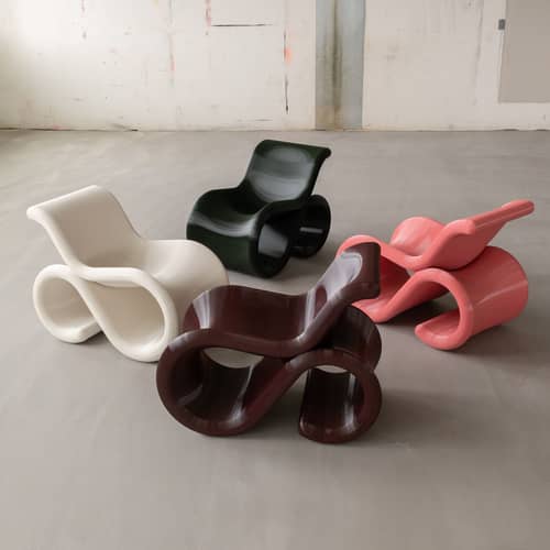 Fauteuil Éclair Chair rose - CRÈME ATELIER - Bubble Gum - PETG recyclé