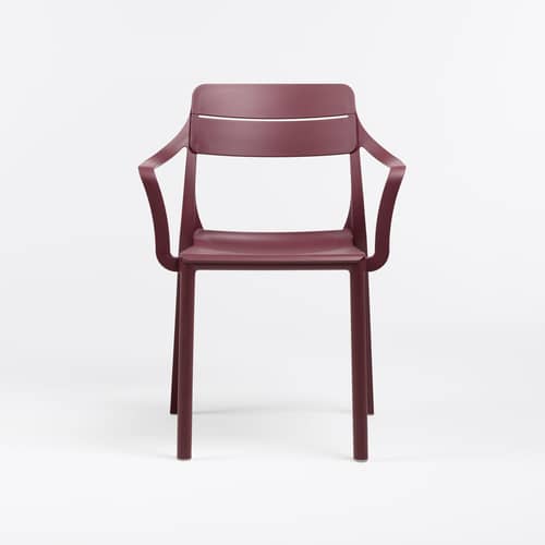 Fauteuil empilable Cassia rouge - NARDI - Bordeaux - Résine de fibre de verre