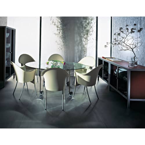 Fauteuil empilable Lord Yo plastique noir / Seconde vie - Driade - Noir - Aluminium, Polypropylène