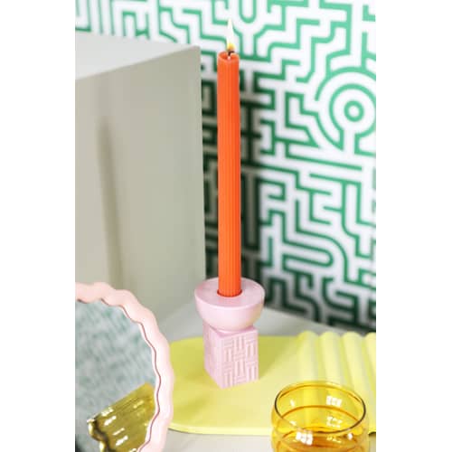 Kerzenleuchter Stack keramik rosa / Ø 7 x H 9 cm - Keramik - & klevering - Rosa - Keramik