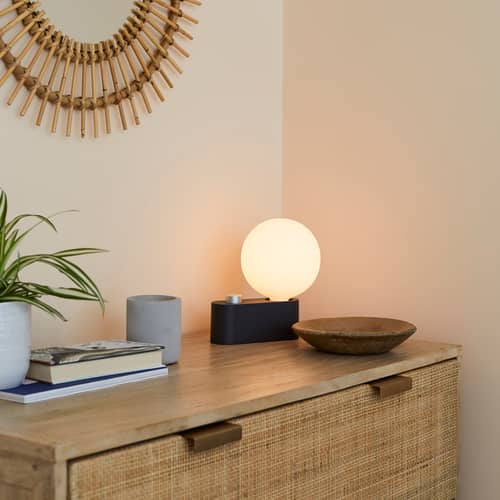Lampe de table Alumina métal gris / Applique - TALA - Charbon - Aluminium thermolaqué, Porcelaine