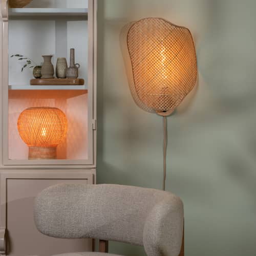 Lampe de table Barbados / Ø 25 x H 27 cm - Bambou - GOOD&MOJO - Naturel - Bambou, Fer